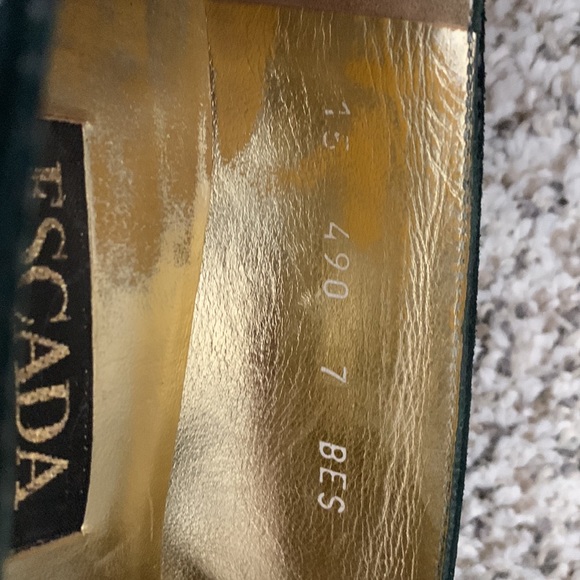 Escada vintage mini hearts emerald kitten heels - Picture 4 of 5